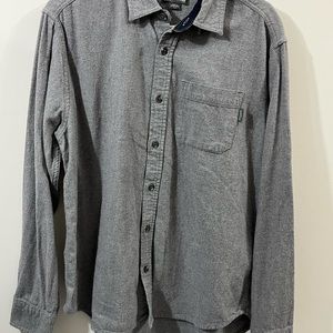 Eddie Bauer Men's Gray Button-Up Shirt size L Gray 100% Cotton